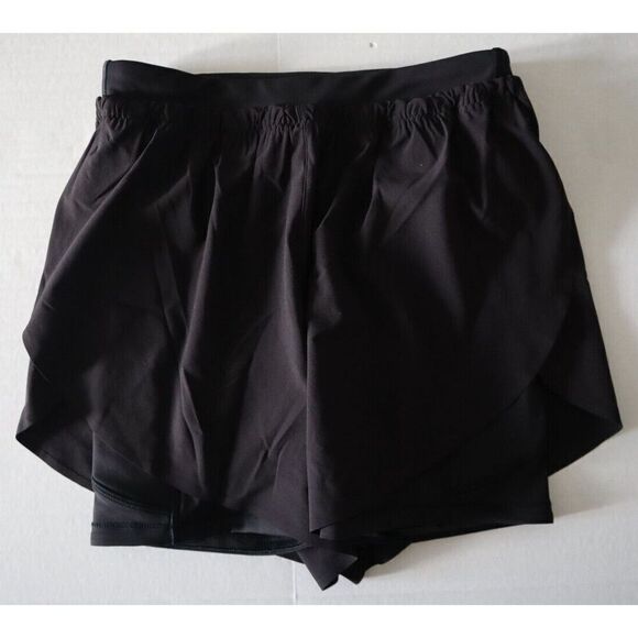 Athleta S/586789-02 Women's 2XS Black Mile Marker 2-in-1 Shorts - Picture 1 of 12